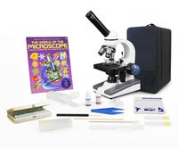 Parco Scientific 2058-S-RC-P3 Monocular Microscope, Mechanical Stage, Rechargeable, Microscope Book, Microscope Discovery Kit, 50 Prepared Slides Set, Carrying Case, Package ($20 Value)