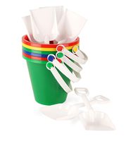 Neliblu Beach Sand Pails with Shovels Pool Party Toys 5.5" Bulk Party Set Play Sand Buckets (6 Shovel and Pail Sets)