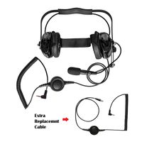 Maxtop AHDH0032RC-BK-Y1 Heavy Duty Noise Cancelling Headset With Extra Cable for Vertex Standard Yaesu VX-5R FT-60R