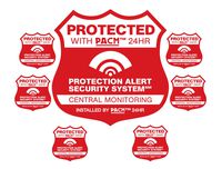 Home Security System Alarm Yard Sign & 6 Alarm STATIC CLING Stickers Red PACM