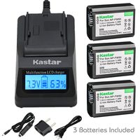 Kastar Fast Charger and NP-FW50 Battery (3X) for Sony BC-VW1 BC-TRW Alpha 7 a7 a7R a3000 a5000 a6000 NEX-3 3N NEX-5 5N 5R 5T NEX-6 NEX-7 NEX-C3 NEX-F3 SLT-A33 A35 A37 A55V Cyber-Shot DSC-RX10 Camera