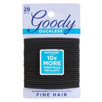 Goody Hair Women's Ouchless 2 mm Hair Elastics, Black, 29 Count