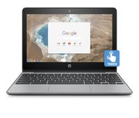 2018 Flagship HP 11.6" HD IPS WLED-backlit Touchscreen Chromebook - Intel Celeron N3060, 4GB DDR3, 16GB eMMC, 802.11ac, HDMI, HD Webcam, Bluetooth, 1 microSD media card reader, USB 3.1, Chrome OS