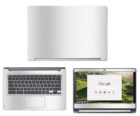 Decalrus - Protective Decal for Acer ChromeBook R13 CB5-312T (13.3" Screen) Laptop Silver Texture Brushed Aluminum Skin Skins Decal wrap BAacerChrmbkCB5_312Silver