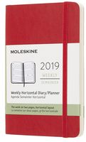 Moleskine Classic 12 Month 2019 Weekly Planner, Soft Cover, Pocket (3.5" x 5.5") Scarlet Red