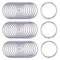 Antner 1.5 Inch (48 Pack) Loose Leaf Binder Rings, Nickel Plated Metal Book Rings Binding Rings Keychain Key Rings for Office School and Home