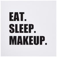 3dRose Set of 12 Greeting Cards, Eat Sleep Makeup (gc_180421_2)