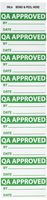 NMC INL6 Inspection Label, Legend"QA Approved", 2-1/4 Length x 1" Height, Pressure Sensitive Vinyl, Green on White (Pack of 27)