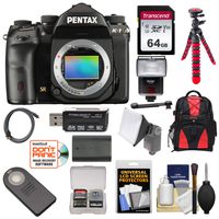 Pentax K-1 Mark II Full Frame Wi-Fi Digital SLR Camera Body with 64GB Card + Battery + Flash + Backpack + Tripod + Kit