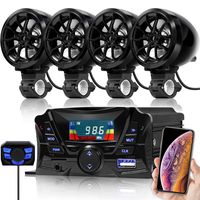 GoHawk TS3-Q Gen.2 Motorcycle Weatherproof Bluetooth Speakers 7/8-1 in. Handlebar Mount MP3 Music Player Sound Audio Stereo Amplifier System ATV UTV w/AUX in, USB, Micro SD, FM Radio, 4-Speaker