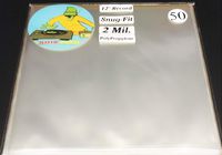 50-2mil Snug Fit Outer Sleeves for 12" 33rpm LP Vinyl Record Albums 12 5/8" Polypropylene Plastic Clear Poly Covers (+1 Free dj Magnet)
