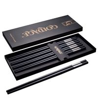 Goldage 5-Pairs Fiberglass Dishwasher-safe Chopsticks - Blossom of Richness (Humble Silver)