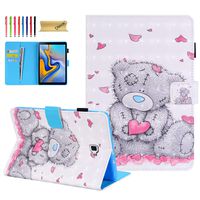 Dteck for Samsung Galaxy Tab A 10.1 Cover SM-T580 Case - PU Leather Folio Stand Case with Soft TPU Back Case for Galaxy Tab A 10.1" SM-T580 T585 T587 (NO S Pen Version), Cute Bear