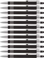 Stylus Pens - 2 in 1 Touch Screen & Writing Metal Pen, Sensitive Stylus Tip - The Hottie - for Your iPad, iPhone, Kindle, Nook, Samsung Galaxy & More - Gift Ideas (Box of 12, Black)