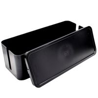 GoStar Cable Organizer Box - Large Black Cord Management Storage Container with Non-Slip Pads - Cover & Hide Power Strips, Adapters, Device Chargers, Ethernet, Computer & USB Cables & Electrical Cords