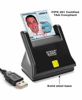 Stanley Global SGT117XE Executive Desktop Smart Card CAC Reader (FIPS-201 Approved) (TAA Compliant) (USB A) with Steel Base Plate