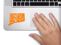 State Name Connecticut Keypad Computer Laptop Symbol Decal Family Love Car Truck Sticker Window (Orange)