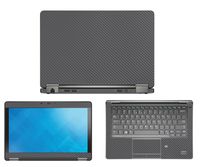 Decalrus - Protective Decal for Dell Latitude E7250 (12.5" Screen) Laptop Grey Carbon Fiber Skin Skins Decal for case Cover wrap CFlatitudeE7250Grey
