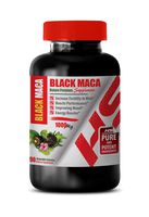 Men Supplements Testosterone - Black MACA 1000 Mg - Natural Premium Supplement - Black maca gelatinized Capsules - 1 Bottle 90 Vegetable Capsules