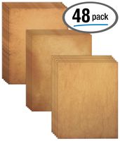 Aged Paper, 48 Sheets of Antique Looking Old Fashion Parchment Paper, Letter Size 8.5 x 11 inch, Double Sided Printing Paper, by Better Office Products, Vintage Old Fashion Aged Look Stationery Paper,