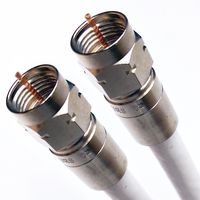 65ft (2 PACK) WHITE QUAD SHIELD RG6 COAX 3Ghz CL2 UV RESISTANT JACKET INDOOR OUTDOOR SATELLITE CABLE 18AWG 75 Ohm ANTI-CORROSION NICKEL COMPRESSION CONNECTORS ASSEMBLED IN USA by PHAT SATELLITE INTL