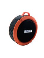 Waterproof Wireless Bluetooth Speaker, Includes Removable Suction and Climber's Hook for Shower and Outdoor Sports Use (Orange)