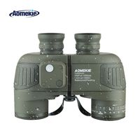 Aomekie Binoculars for Adults 7X50 Marine Military Binoculars Waterproof Fogproof with Compass Rangefinder BAK4 Prism Lens for Navigation Birdwatching Boating and Hunting (Army Green)