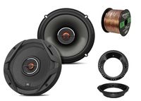 2X JBL 6.5" 2-Way GX Series Coaxial Car Audio Speakers - Bulk Packaging, with 2X Enrock Harley Speaker Adapters, 16-Gauge 50 Foot Wire