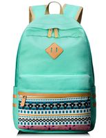 Leaper Casual Canvas Laptop Bag Cute School Backpack Travel Bag Water Blue