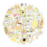 Cute VSCO Stickers for Water Bottles 35 pcs, Waterproof Vinyl Stickers for Teens, Girls, Unique Aesthetic Decal Stickers Graffiti, Cool Trendy for Laptop Hydro Flask Guitar - Light Yellow