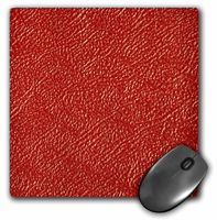 3dRose LLC 8 x 8 x 0.25 Inches Red Leather Pattern Mouse Pad (mp_47840_1)