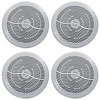 (4) Rockville RMC80S 8" 1600 Watt Waterproof Marine Boat Speakers 2-Way Silver