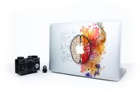 Laptop Stickers MacBook Decal - Removable Vinyl w/Glowing Apple Logo Diecut - Left Right Brain Decal Red Orange Skin for MacBook Air Pro 13 15 inch Mac Retina - Best Decorative Sticker by Artsybb