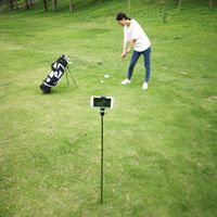 MEINUOKE Cell Phone Golf Swing Selfie Stick Pole | Stake Monopod Stand Mount | Ground Spike Stick | Adjustable Tilt 1/4-20 Ball Head | Golf Traning Aid for Gopro Aciton Cameras and All Smartphones