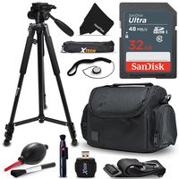 Xtech 32GB Memory Card Kit + Premium Camera Case + Pro Series 72" inch Tripod f/Sony Alpha A6500 A6300 A6000 A55 A9, A7R II, A7 II, A7 A7R A7S A65 A77 A99 A900 A700 A580 (32GB Accessories Kit)