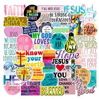 Jesus Christian Religion Words Stickers for Kids Adults Cars Water Bottles Laptop Guitars Graffiti Decals 50pcs