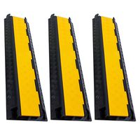 RK Safety RK-CP2 Dual Channel Rubber Cable Protect Ramp | Rubber Speed Bump (3Pack)