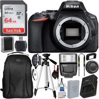 Nikon D5600 DSLR Camera (Body Only) with Deluxe Accessory Bundle - Includes: SanDisk Ultra 64GB Memory Card, Digital Slave Flash, 50" Tripod, Camera Backpack & Much More (International Version)