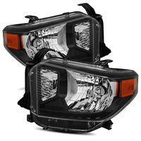 Modifystreet For 14-17 Toyota Tundra Polished Black Crystal Headlights Left/Right Assembly