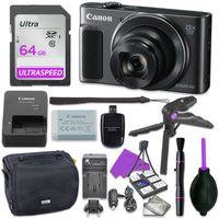 Canon Powershot SX620 Point & Shoot Digital Camera Bundle w/Tripod Hand Grip, 64GB SD Memory, Case and More (Black)