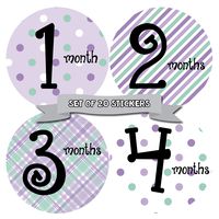 Months in Motion Baby Monthly Stickers - Baby Milestone Stickers - Newborn Girl Stickers - Month Stickers for Baby Girl - Baby Girl Stickers - Newborn Monthly Milestone Stickers - Set of 20