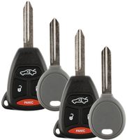 Discount Keyless Replacement Uncut Trunk Car Remote Fob Key Combo and Uncut Transponder Key Compatible with KOBDT04A, ID 46 (2 Pack)