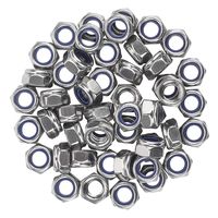 Favordrory M8 x 1.25mm 304 Stainless Steel Self-Lock Nylon Inserted Hex Lock Nuts, Self Clinching Nuts, 50 PCS