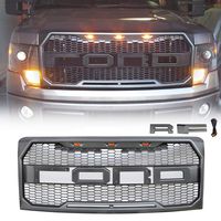 FD-ALL Grey Front Grill for Ford F150 Raptor Style 2009-2014, Replaceable Letters