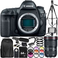 Canon EOS 5D Mark IV DSLR Camera with EF 16-35mm f/2.8L III USM Lens 30PC Accessory Bundle. Includes 64GB Memory Card + More