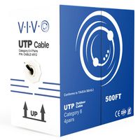 VIVO Black 500ft Bulk Cat6, CCA Ethernet Cable, 23 AWG, UTP Pull Box | Cat-6 Wire, Waterproof, Outdoor, Direct Burial (CABLE-V012)
