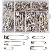 LUTER 250 Pieces 6 Sizes Safety Pins Small and Large Pins Durable Rust-Resistant Safety Pins for Art Craft Sewing Jewelry Making Home Office Use (Silver)