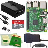 Viaboot Raspberry Pi 3 Complete Kit - Official Micro SD Card, Premium Black Case Edition
