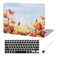 MacBook Air 13 inch Case A1369 A1466 Laptop Hard Case Matte Rubberized Hard Shell Case Cover (Modal: A1369 & A1466) with A1369 A1466 Silicon Keyboard Cover and Dust Brush (Shinny Flowers)