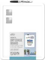 Board Dudes 11" x 14" Plastic Framed Magnetic Dry Erase Board Includes 1 Marker and Magnet (DDD49)